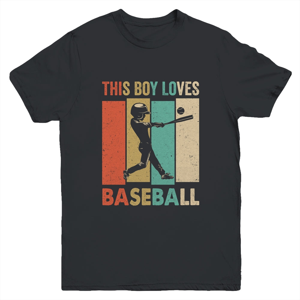 This Boy Loves Baseball Boys Soccer Player Vintage Youth Shirt | siriusteestore