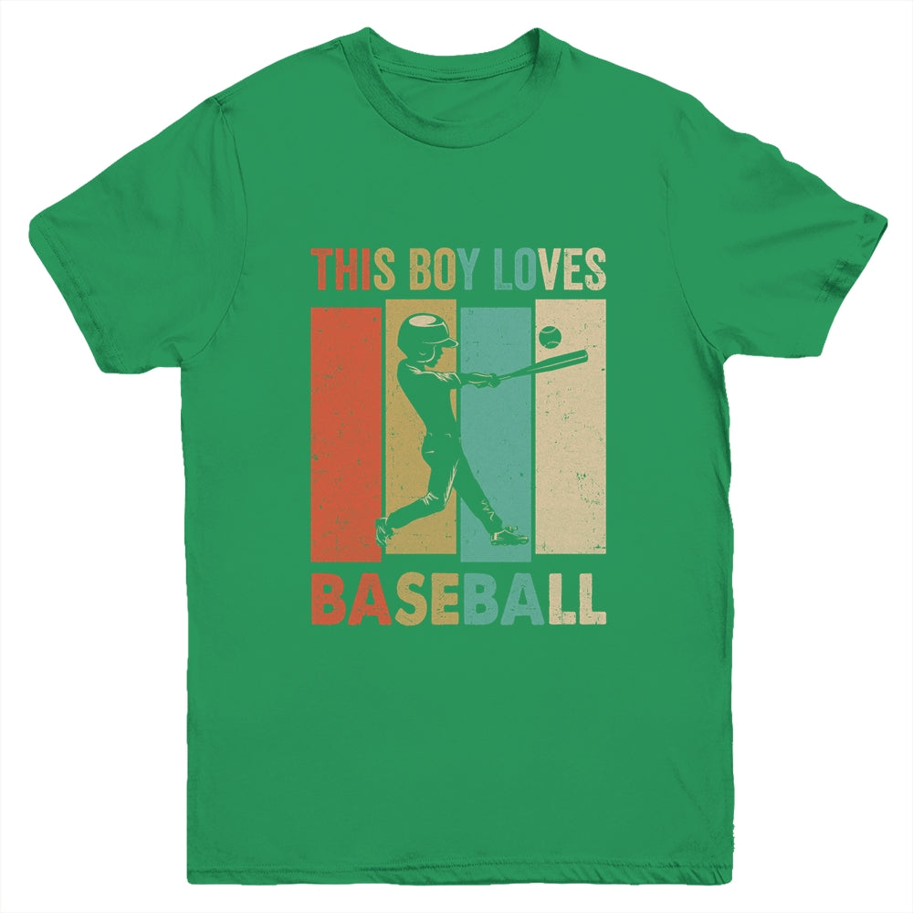 This Boy Loves Baseball Boys Soccer Player Vintage Youth Shirt | siriusteestore