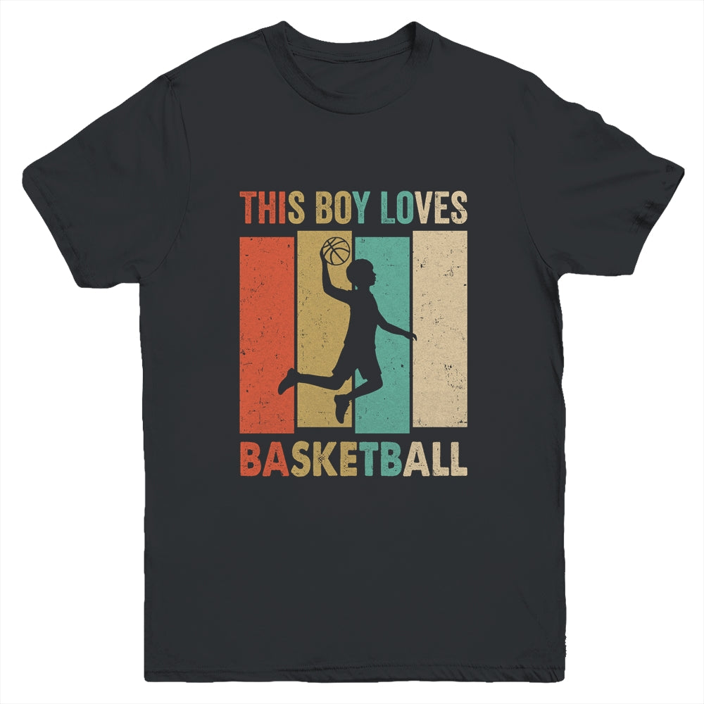 This Boy Loves Basketball Boys Soccer Player Vintage Youth Shirt | siriusteestore