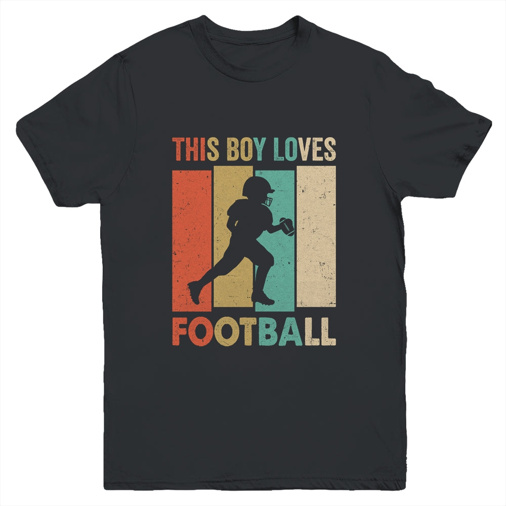 This Boy Loves Football Boys Soccer Player Vintage Youth Shirt | siriusteestore