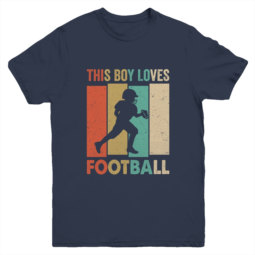 This Boy Loves Football Boys Soccer Player Vintage Youth Shirt | siriusteestore
