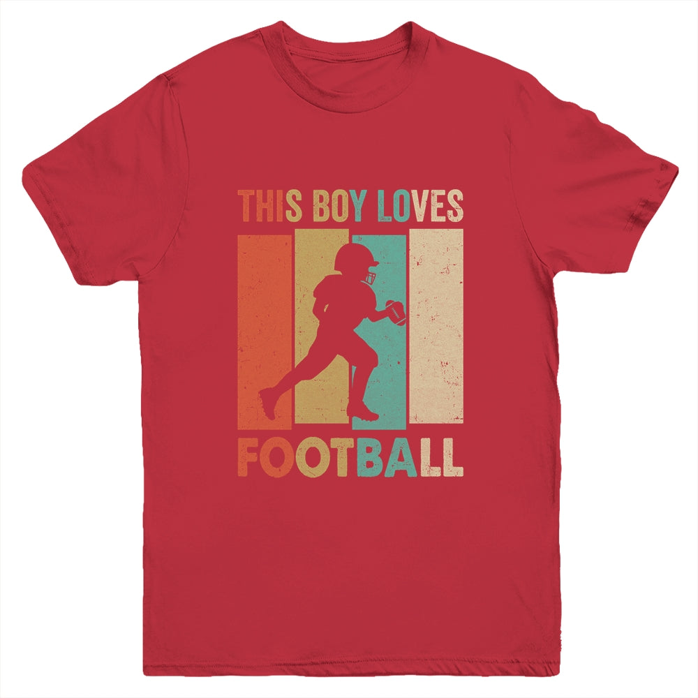 This Boy Loves Football Boys Soccer Player Vintage Youth Shirt | siriusteestore