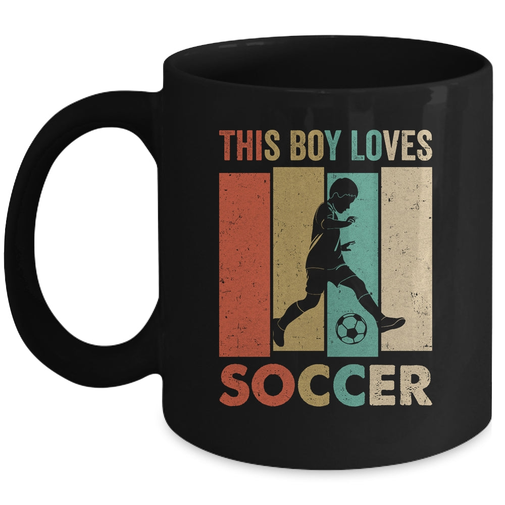 This Boy Loves Soccer Boys Soccer Player Vintage Mug | siriusteestore