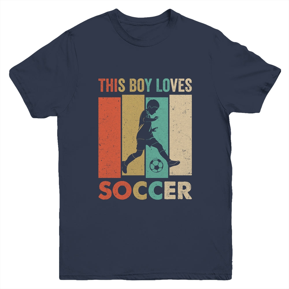 This Boy Loves Soccer Boys Soccer Player Vintage Youth Shirt | siriusteestore