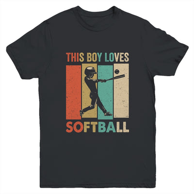 This Boy Loves Softball Boys Soccer Player Vintage Youth Shirt | siriusteestore