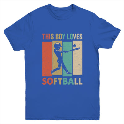 This Boy Loves Softball Boys Soccer Player Vintage Youth Shirt | siriusteestore