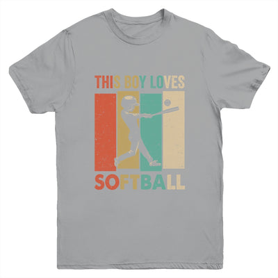 This Boy Loves Softball Boys Soccer Player Vintage Youth Shirt | siriusteestore
