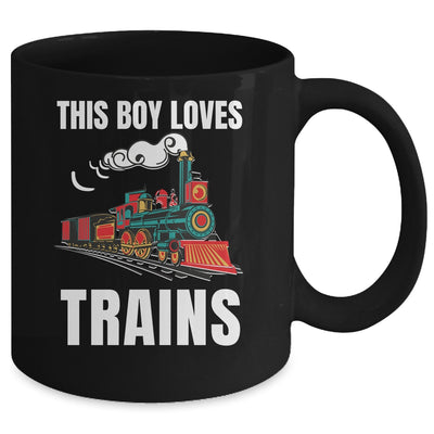 This Boy Loves Trains Train Boys Wagon Lover Mug | siriusteestore