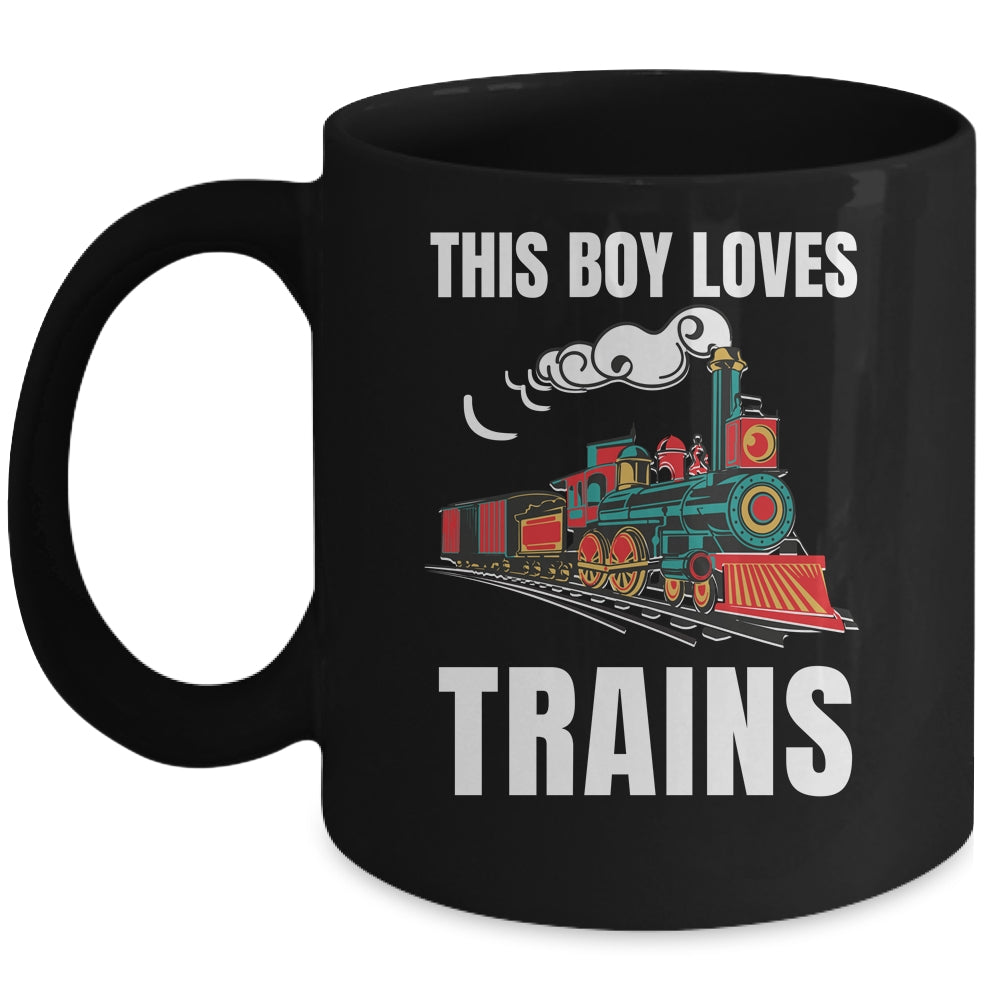 This Boy Loves Trains Train Boys Wagon Lover Mug | siriusteestore