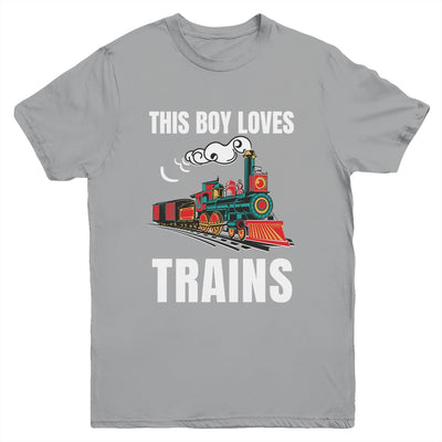 This Boy Loves Trains Train Boys Wagon Lover Youth Shirt | siriusteestore