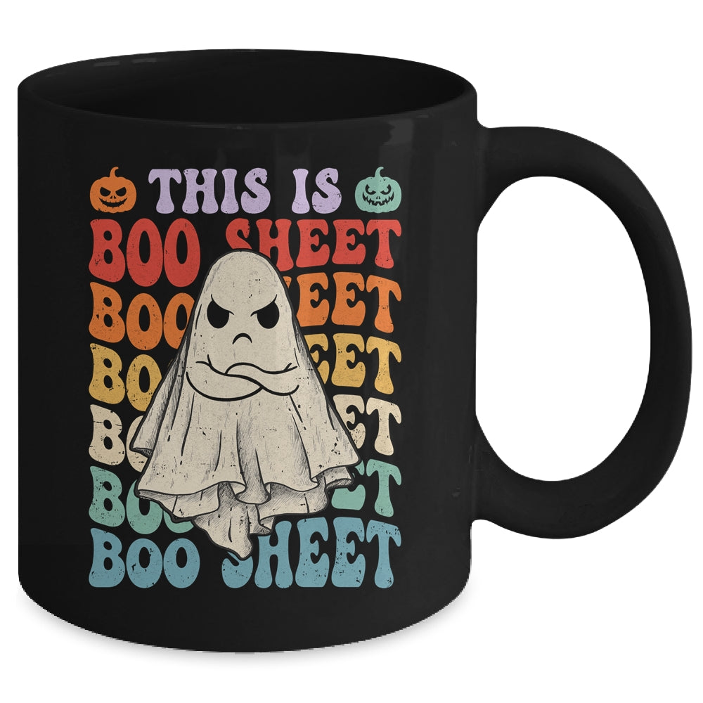 This Is Boo Sheet Ghost Retro Halloween Costume Groovy Mug | siriusteestore
