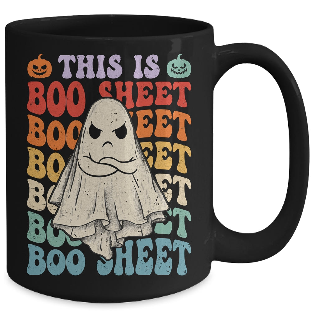 This Is Boo Sheet Ghost Retro Halloween Costume Groovy Mug | siriusteestore