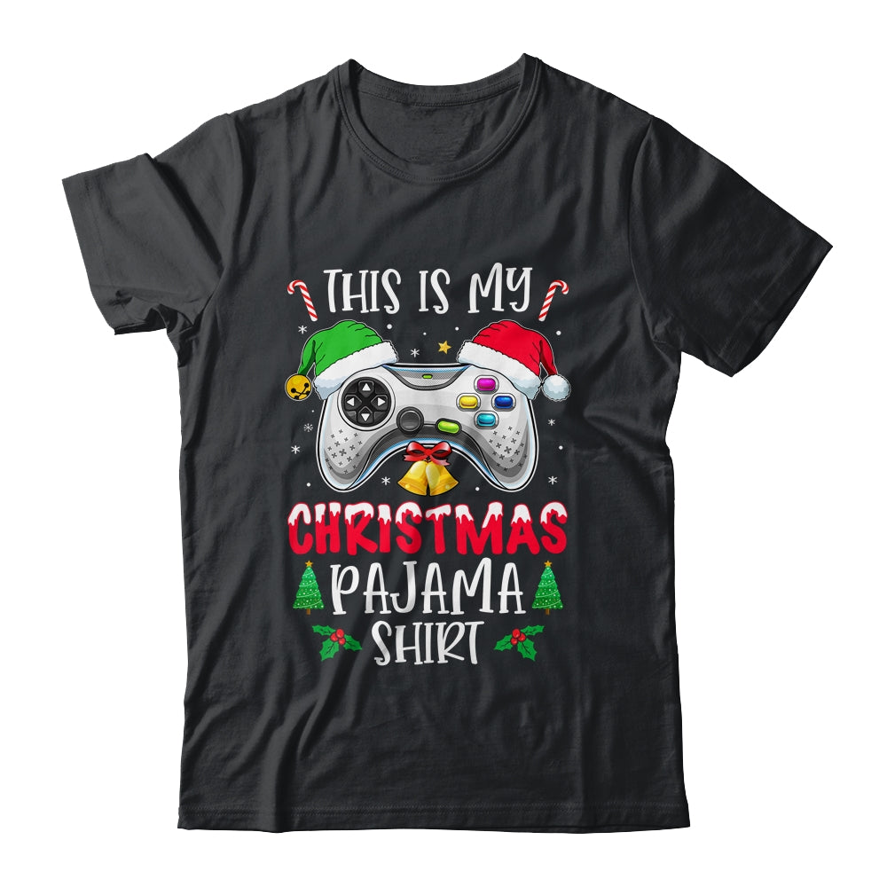 This Is My Christmas Pajama Santa Hat Gamer Video Game Shirt & Sweatshirt | siriusteestore