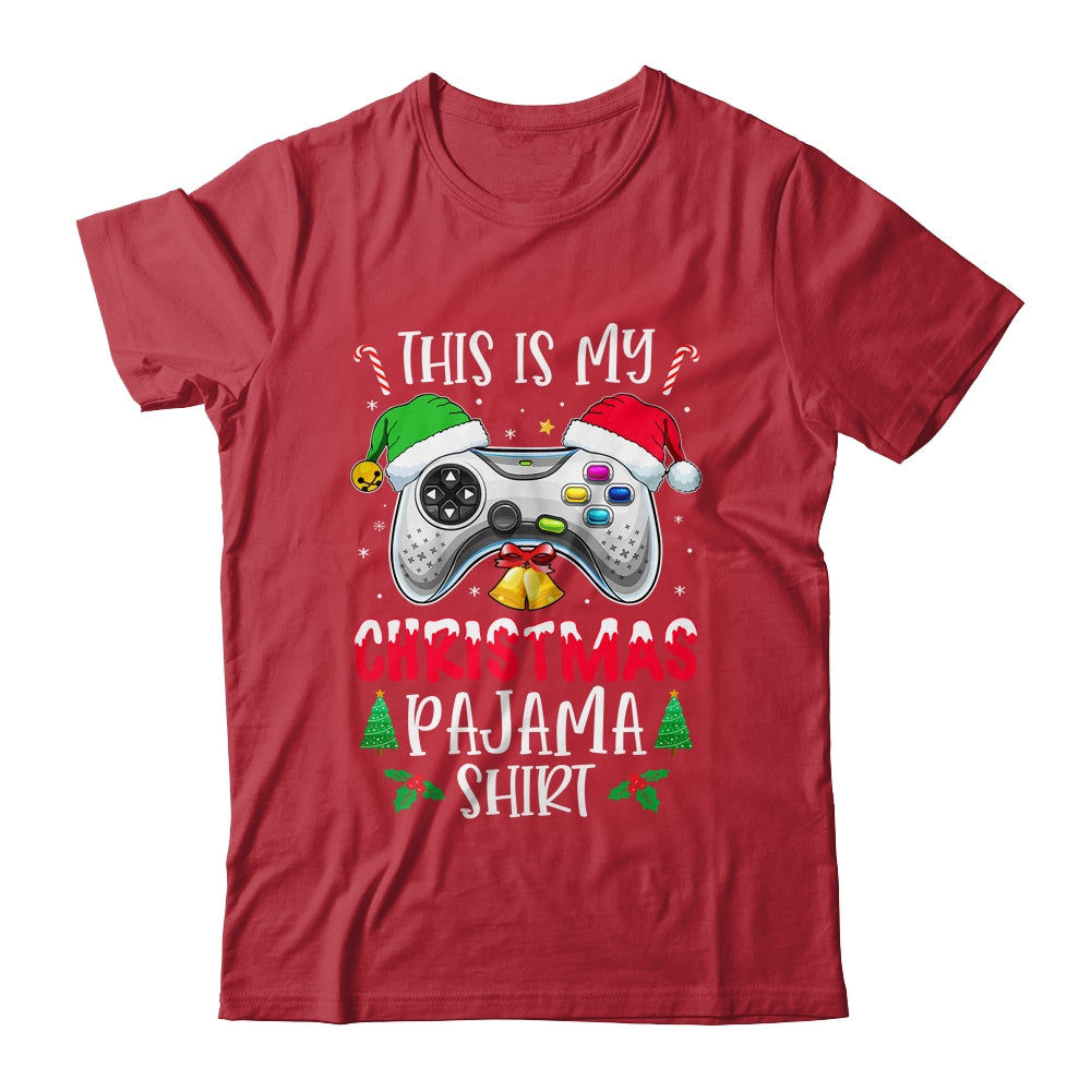 This Is My Christmas Pajama Santa Hat Gamer Video Game Shirt & Sweatshirt | siriusteestore