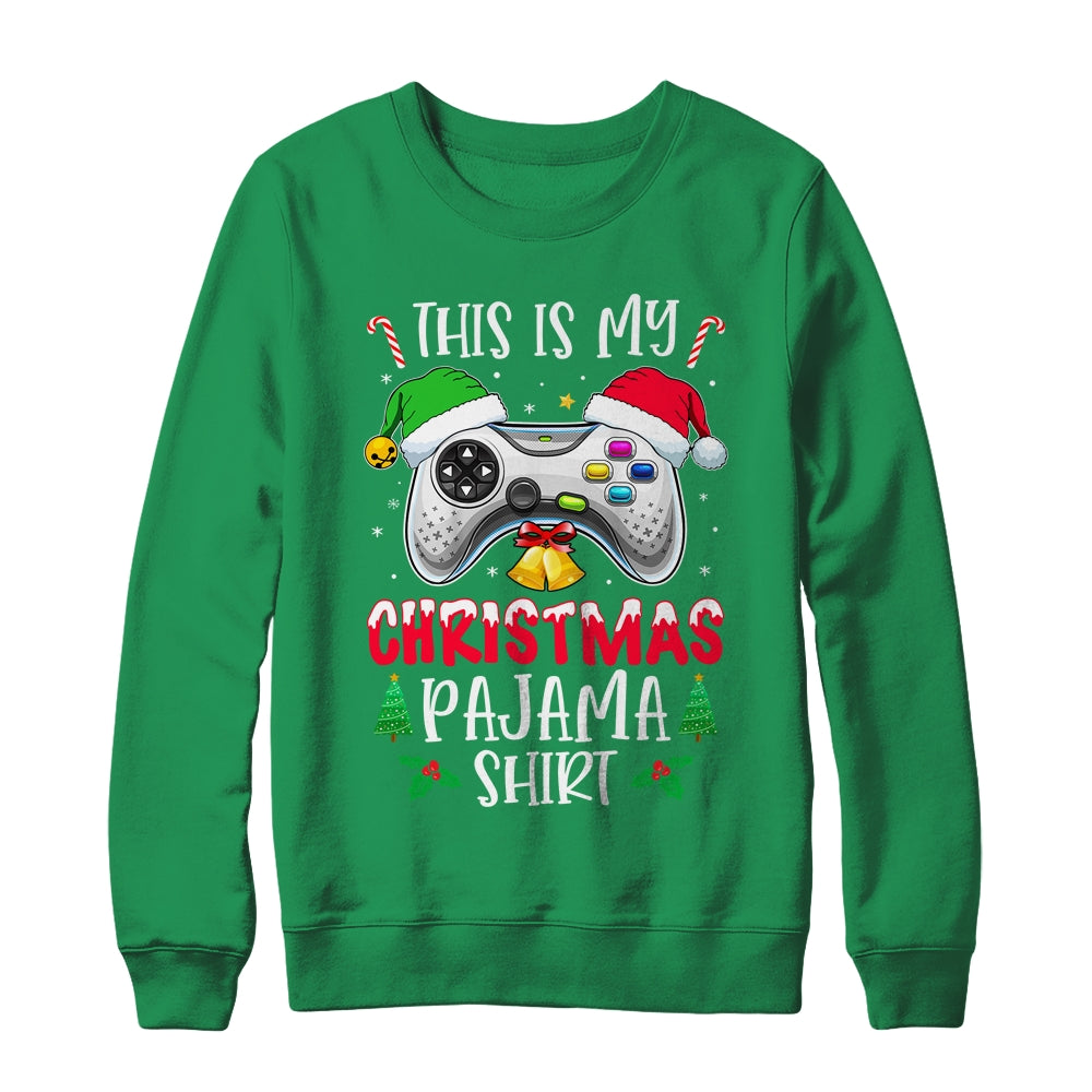 This Is My Christmas Pajama Santa Hat Gamer Video Game Shirt & Sweatshirt | siriusteestore