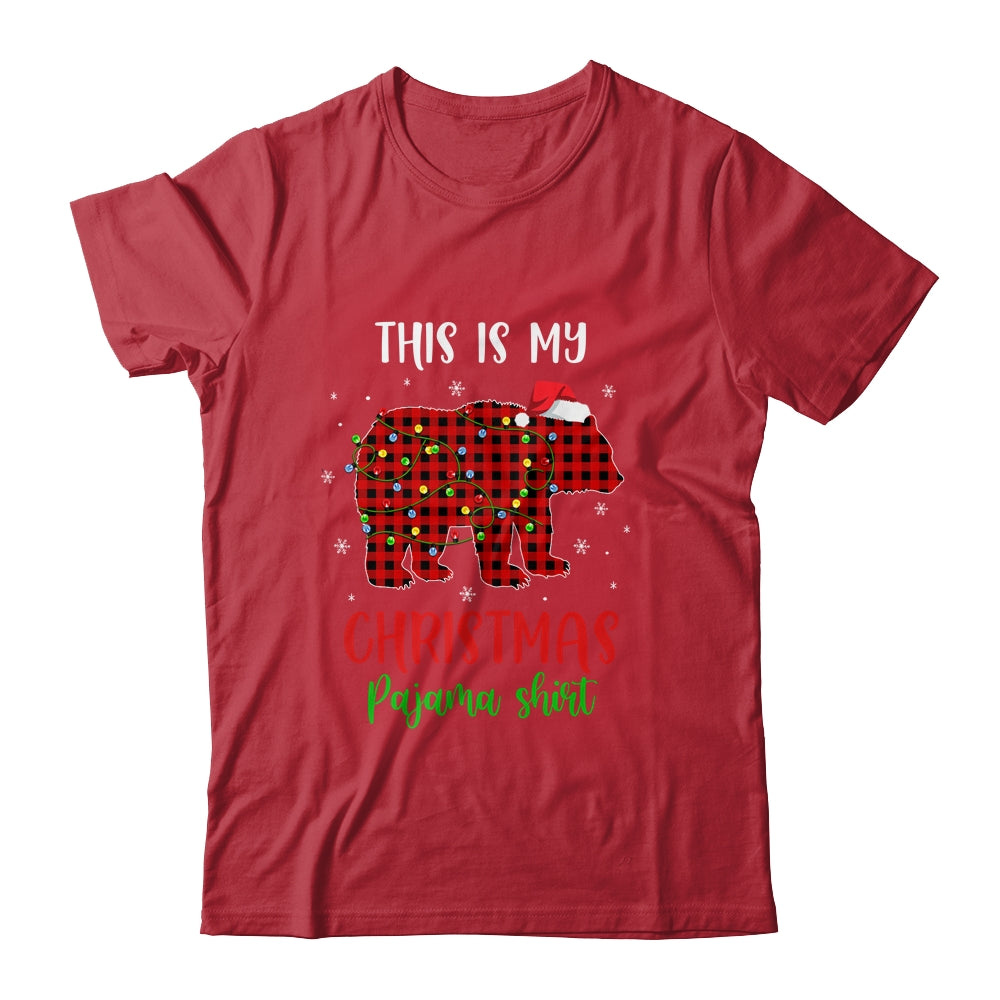 This Is My Christmas Pajama Shirt Bear Red Plaid Shirt & Sweatshirt | siriusteestore