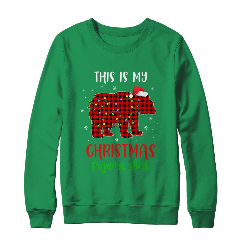 This Is My Christmas Pajama Shirt Bear Red Plaid Shirt & Sweatshirt | siriusteestore