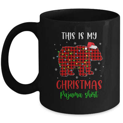 This Is My Christmas Pajama Shirt Bear Red Plaid Mug | siriusteestore