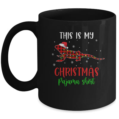 This Is My Christmas Pajama Shirt Bearded Dragon Red Plaid Mug | siriusteestore