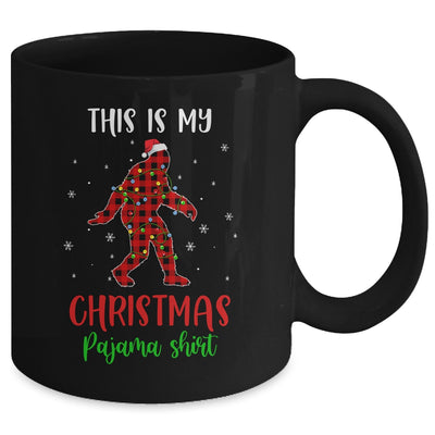 This Is My Christmas Pajama Shirt Bigfoot Red Plaid Mug | siriusteestore