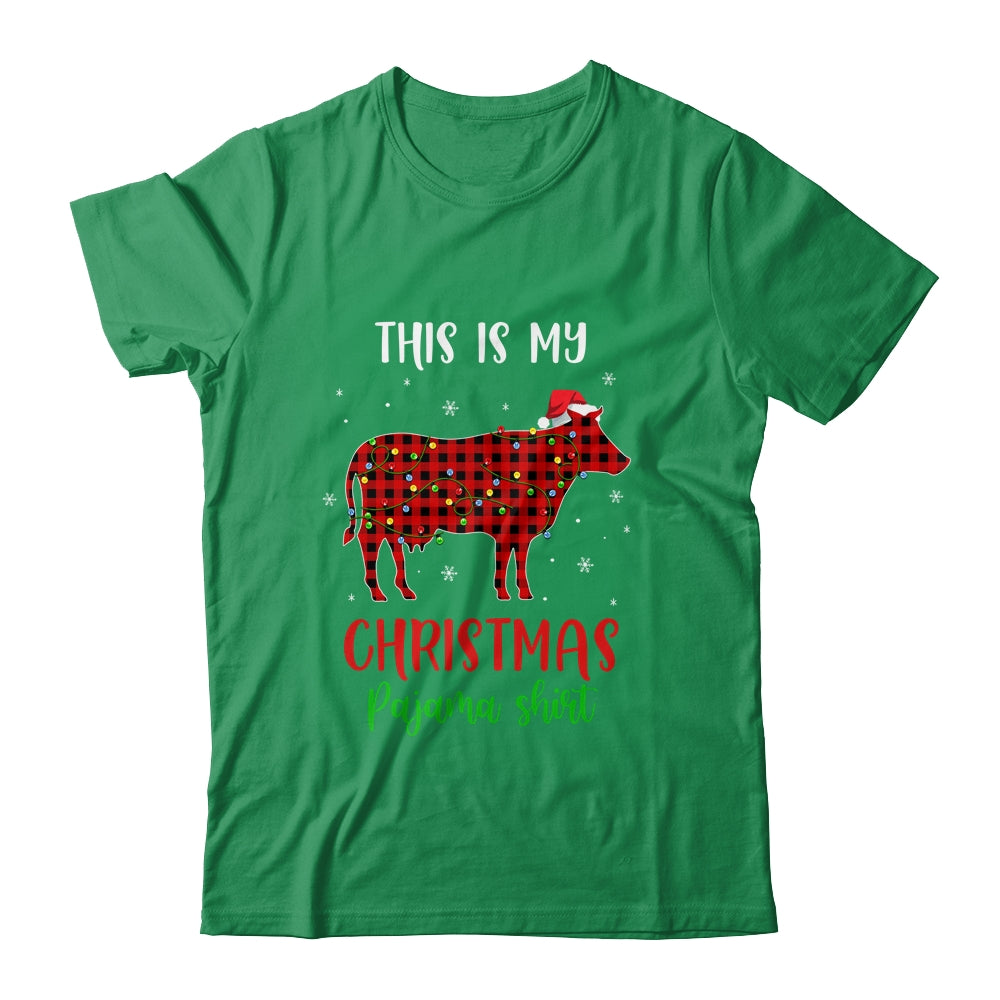 This Is My Christmas Pajama Shirt Cow Red Plaid Shirt & Sweatshirt | siriusteestore