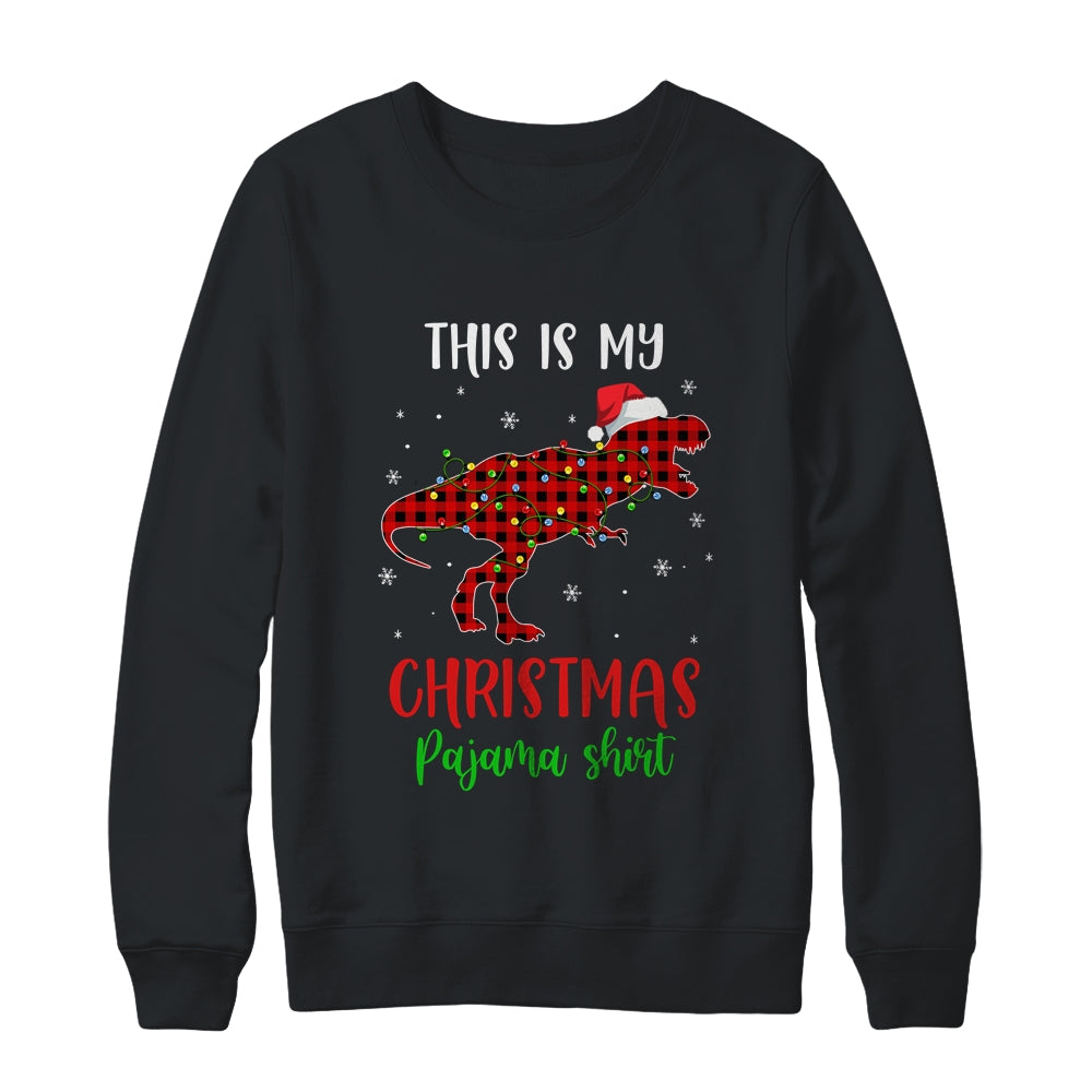 This Is My Christmas Pajama Shirt Dinosaur Red Plaid Shirt & Sweatshirt | siriusteestore