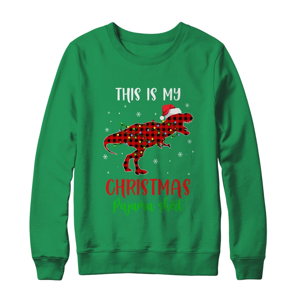 This Is My Christmas Pajama Shirt Dinosaur Red Plaid Shirt & Sweatshirt | siriusteestore