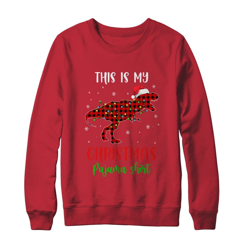 This Is My Christmas Pajama Shirt Dinosaur Red Plaid Shirt & Sweatshirt | siriusteestore