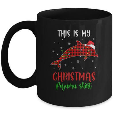 This Is My Christmas Pajama Shirt Dolphin Red Plaid Mug | siriusteestore