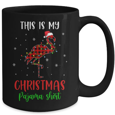 This Is My Christmas Pajama Shirt Flamingo Red Plaid Mug | siriusteestore