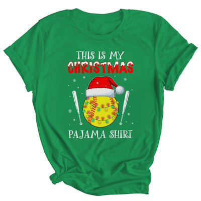 This Is My Christmas Pajama Shirt Gift For Softball Lover Shirt & Sweatshirt | siriusteestore