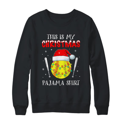 This Is My Christmas Pajama Shirt Gift For Softball Lover Shirt & Sweatshirt | siriusteestore