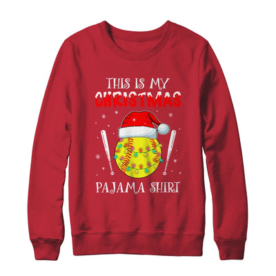 This Is My Christmas Pajama Shirt Gift For Softball Lover Shirt & Sweatshirt | siriusteestore