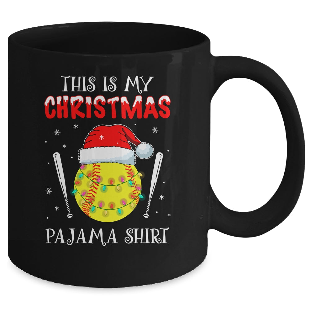 This Is My Christmas Pajama Shirt Gift For Softball Lover Mug | siriusteestore
