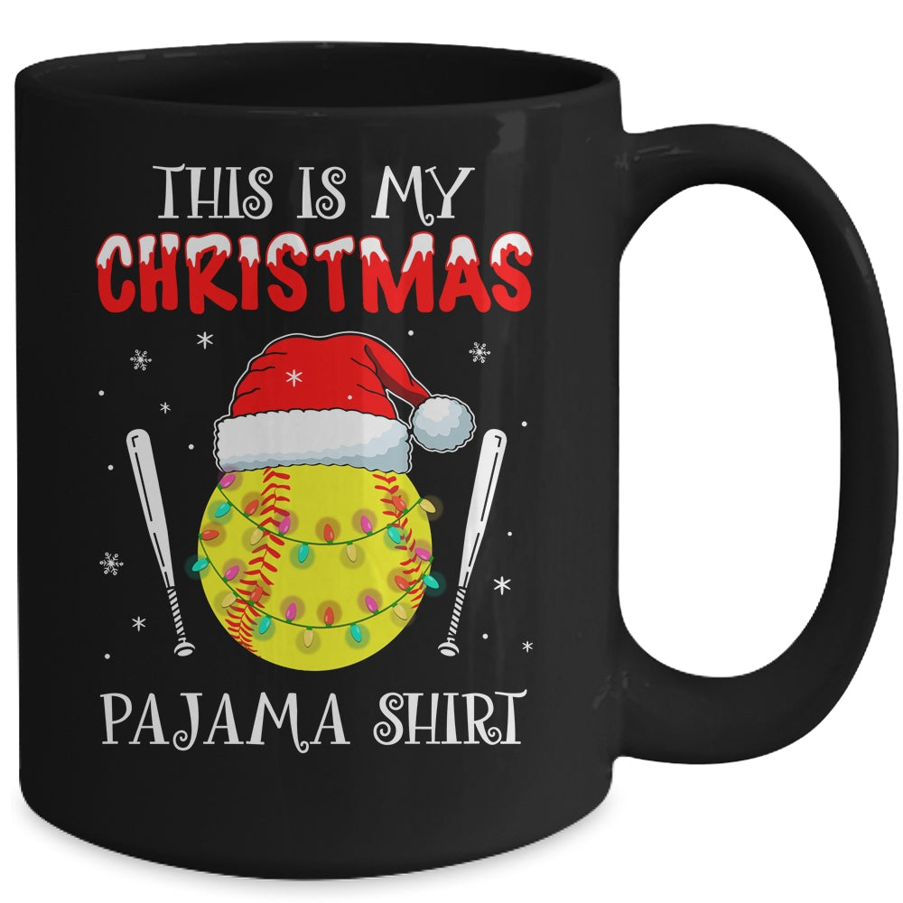 This Is My Christmas Pajama Shirt Gift For Softball Lover Mug | siriusteestore