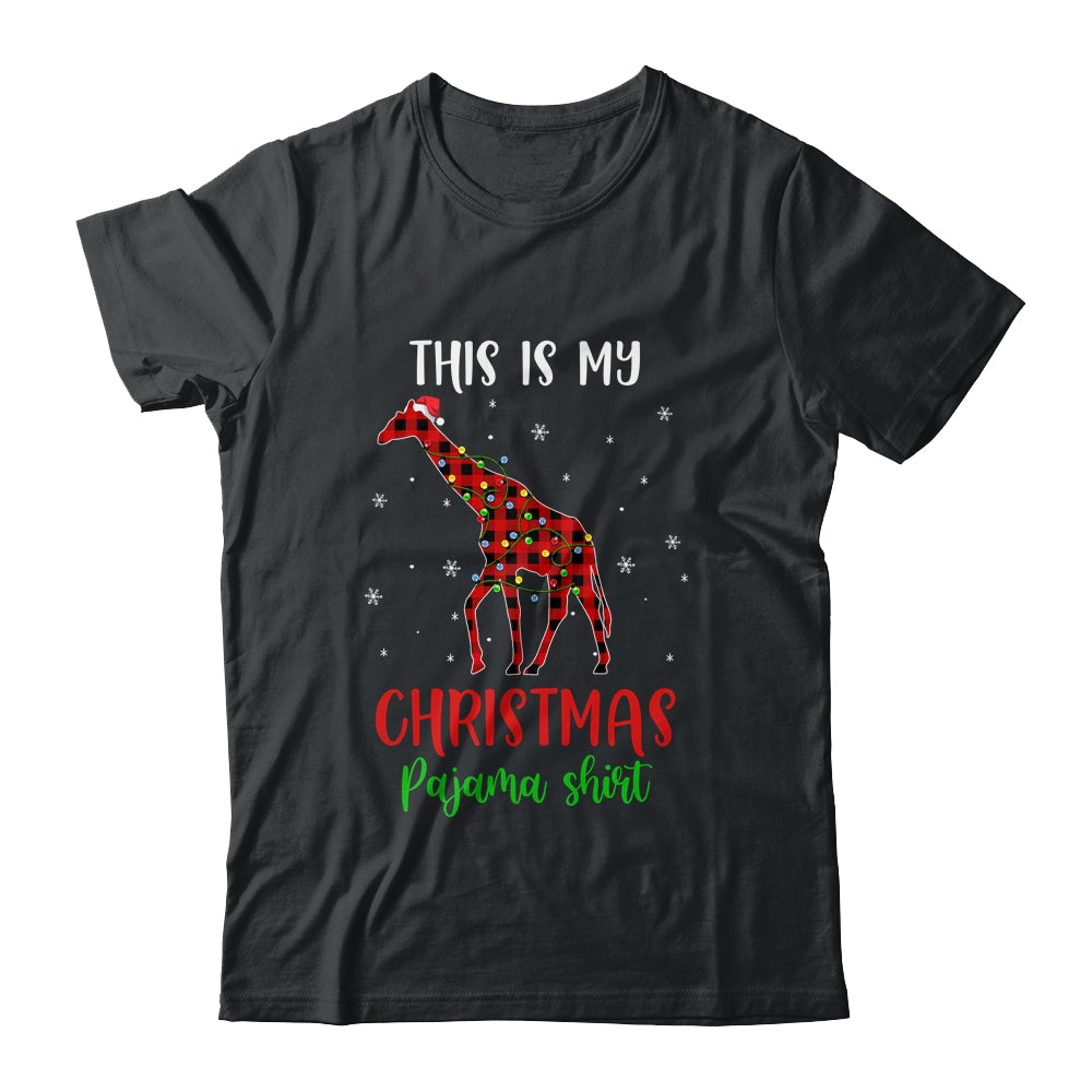 This Is My Christmas Pajama Shirt Giraffe Red Plaid Shirt Sweatshirt