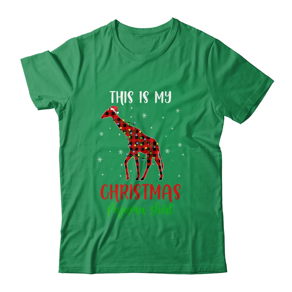 This Is My Christmas Pajama Shirt Giraffe Red Plaid Shirt & Sweatshirt | siriusteestore