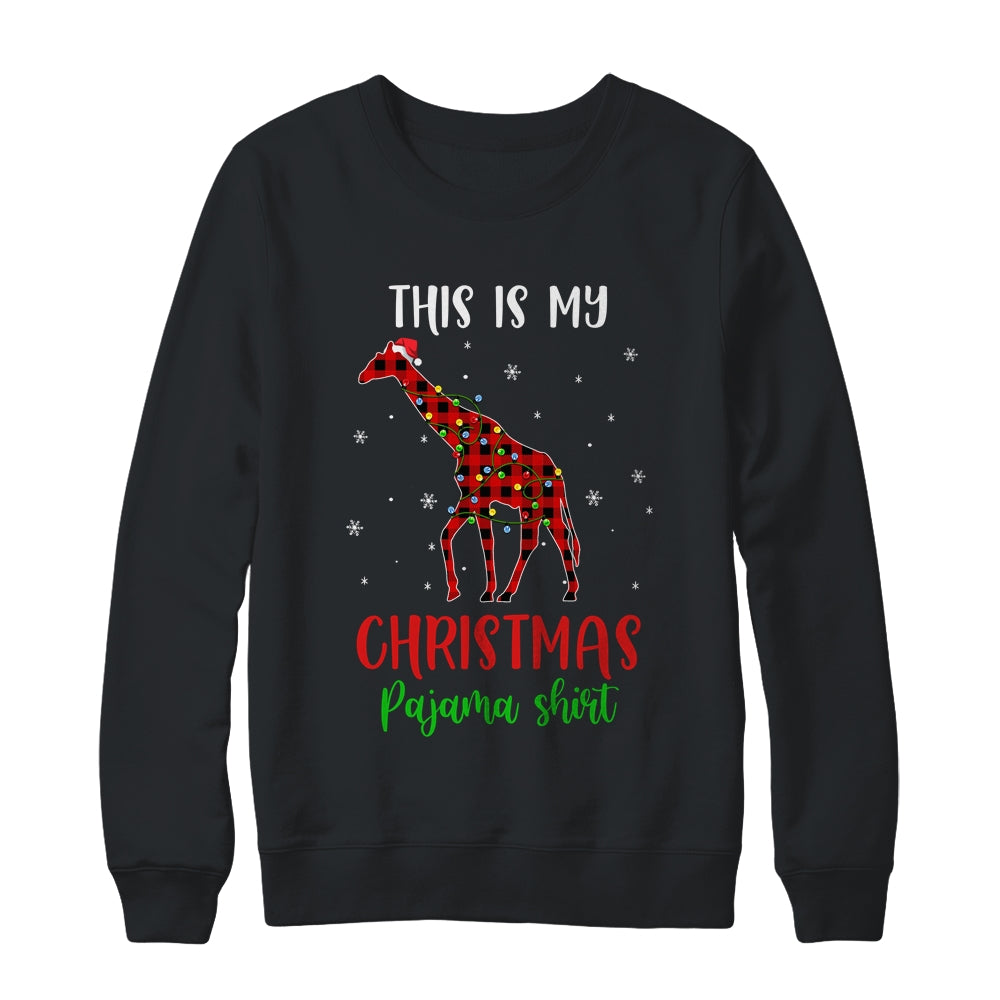 This Is My Christmas Pajama Shirt Giraffe Red Plaid Shirt & Sweatshirt | siriusteestore