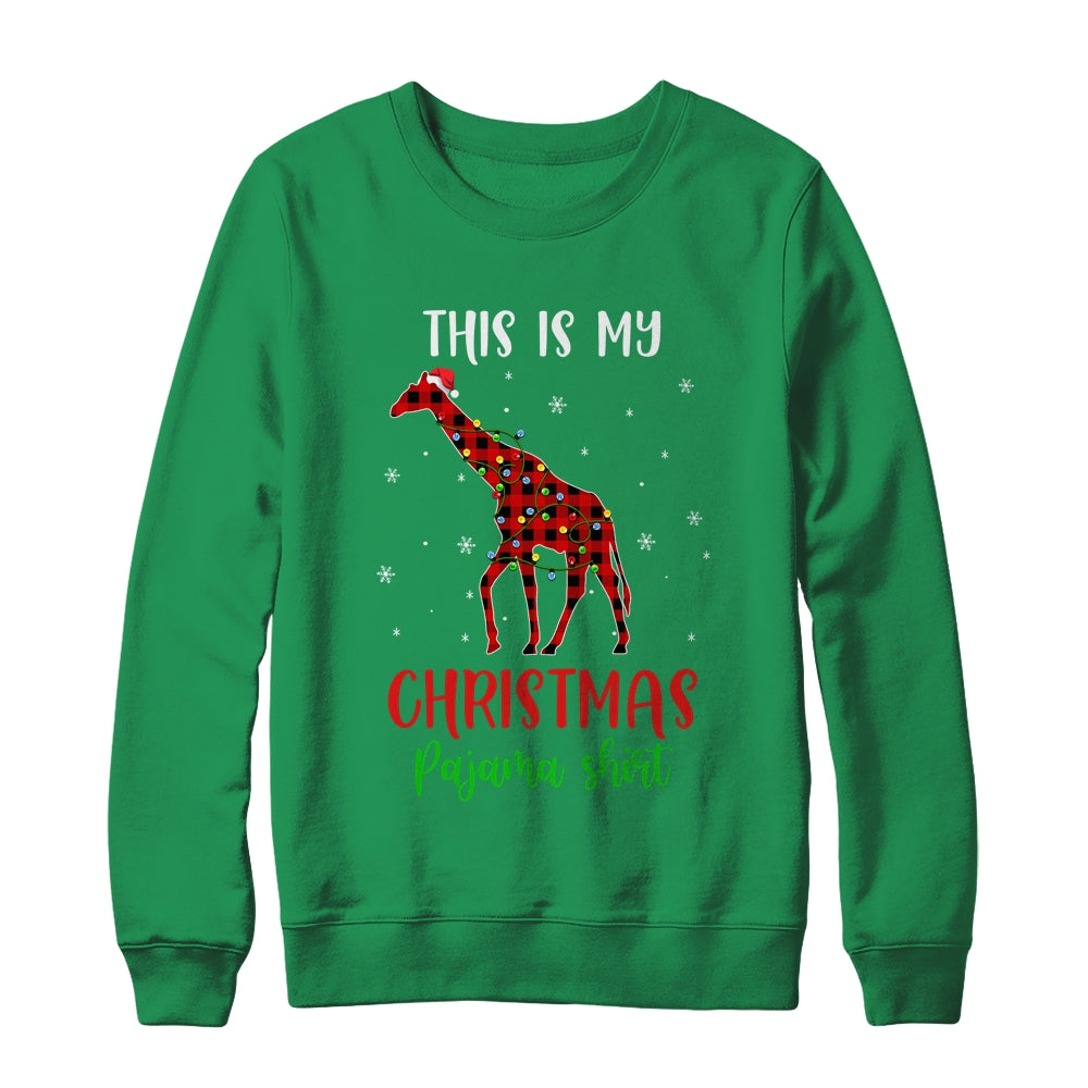 This Is My Christmas Pajama Shirt Giraffe Red Plaid Shirt & Sweatshirt | siriusteestore