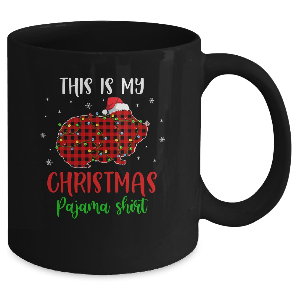 This Is My Christmas Pajama Shirt Guinea Pig Red Plaid Mug | siriusteestore