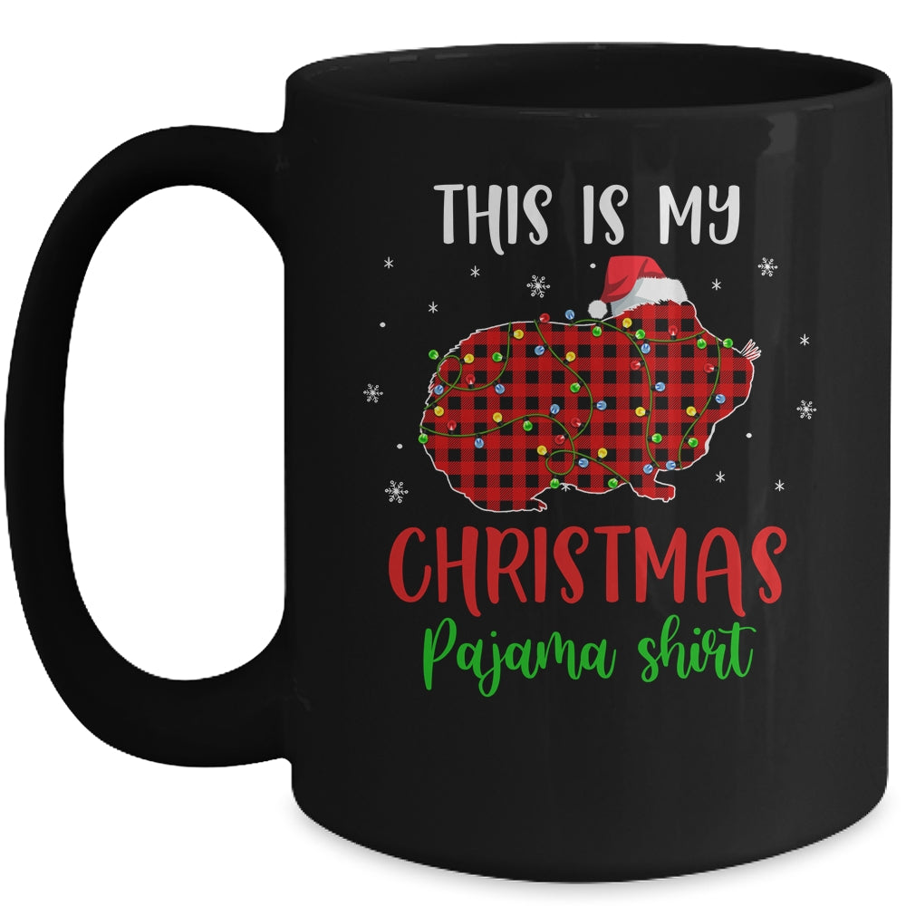 This Is My Christmas Pajama Shirt Guinea Pig Red Plaid Mug | siriusteestore