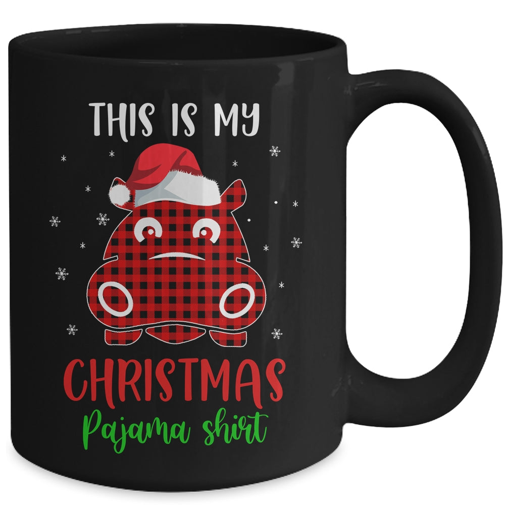 This Is My Christmas Pajama Shirt Hippopotamus Red Plaid Mug | siriusteestore
