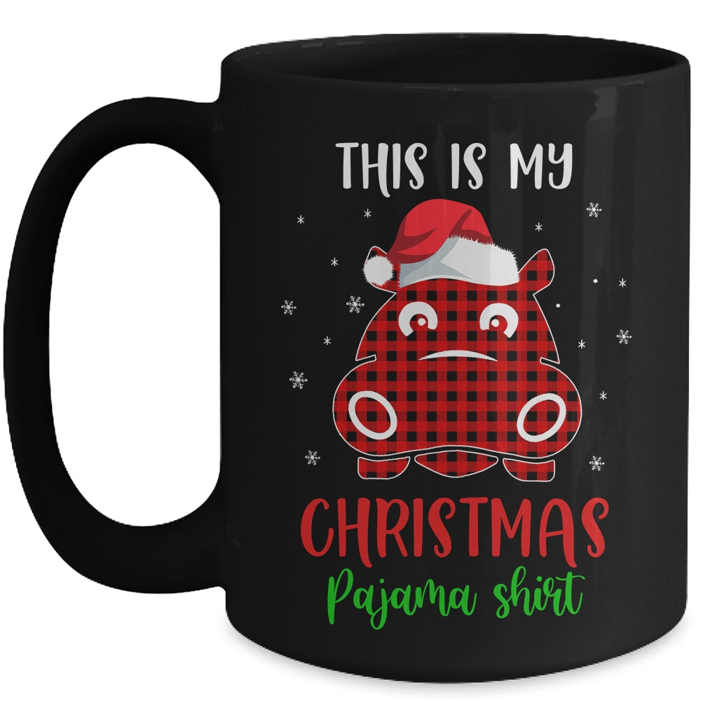 This Is My Christmas Pajama Shirt Hippopotamus Red Plaid Mug | siriusteestore