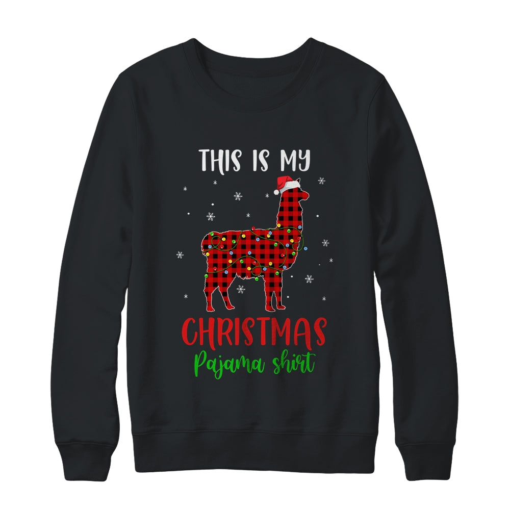This Is My Christmas Pajama Shirt Llama Red Plaid Shirt & Sweatshirt | siriusteestore