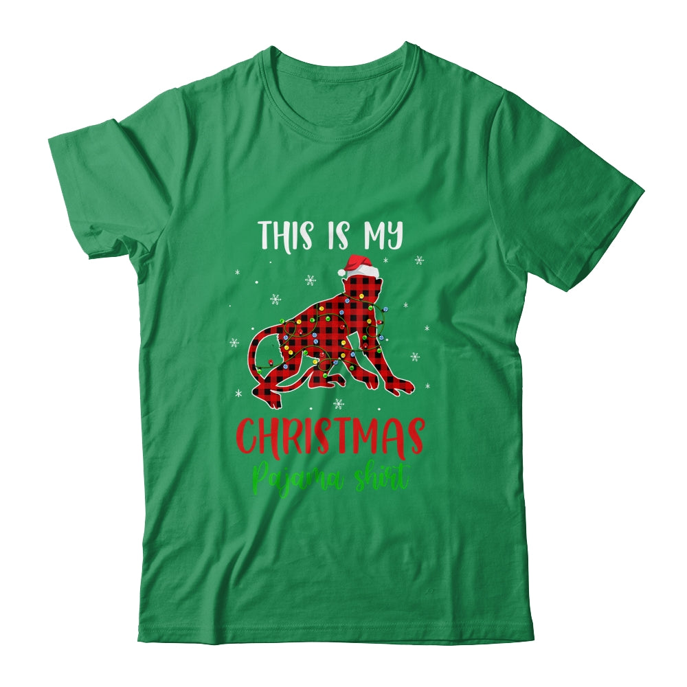 This Is My Christmas Pajama Shirt Monkey Red Plaid Shirt & Sweatshirt | siriusteestore