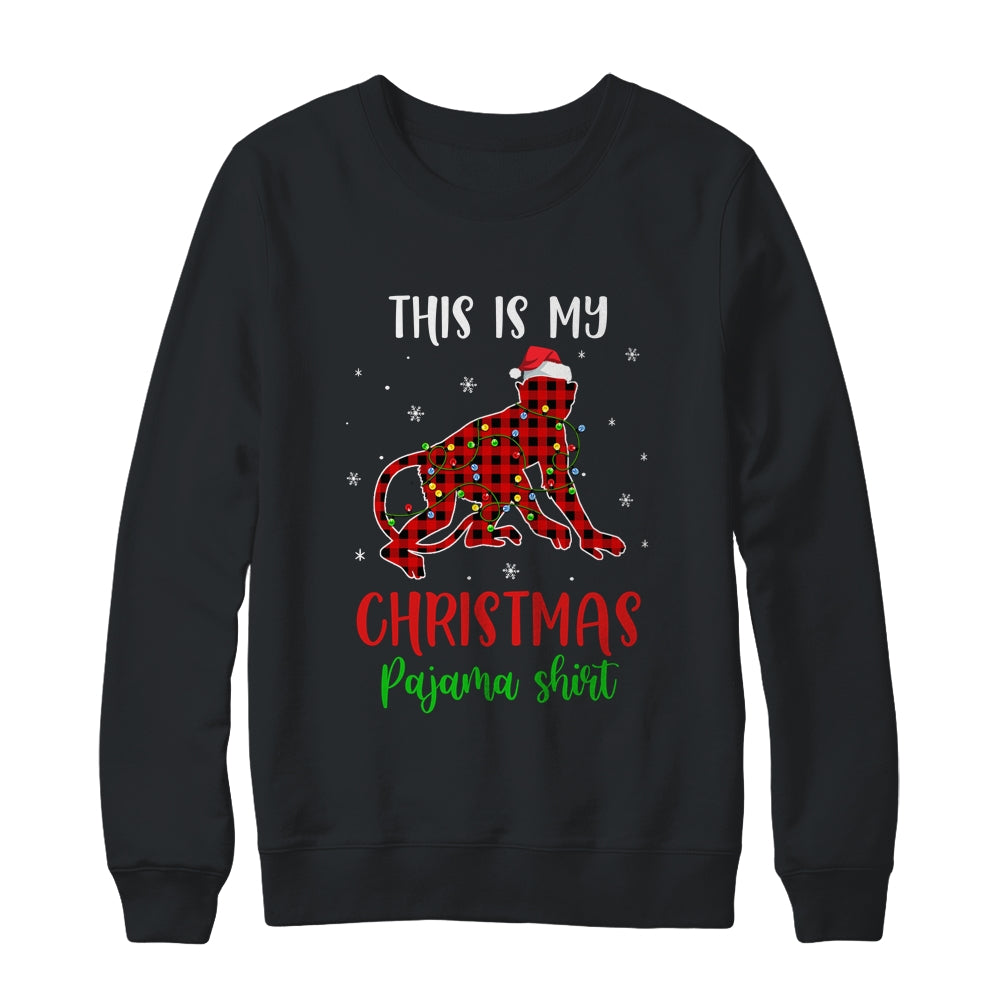 This Is My Christmas Pajama Shirt Monkey Red Plaid Shirt & Sweatshirt | siriusteestore