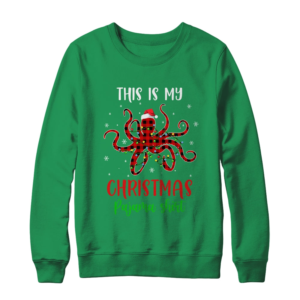 This Is My Christmas Pajama Shirt Octopus Red Plaid Shirt & Sweatshirt | siriusteestore