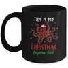 This Is My Christmas Pajama Shirt Octopus Red Plaid Mug | siriusteestore