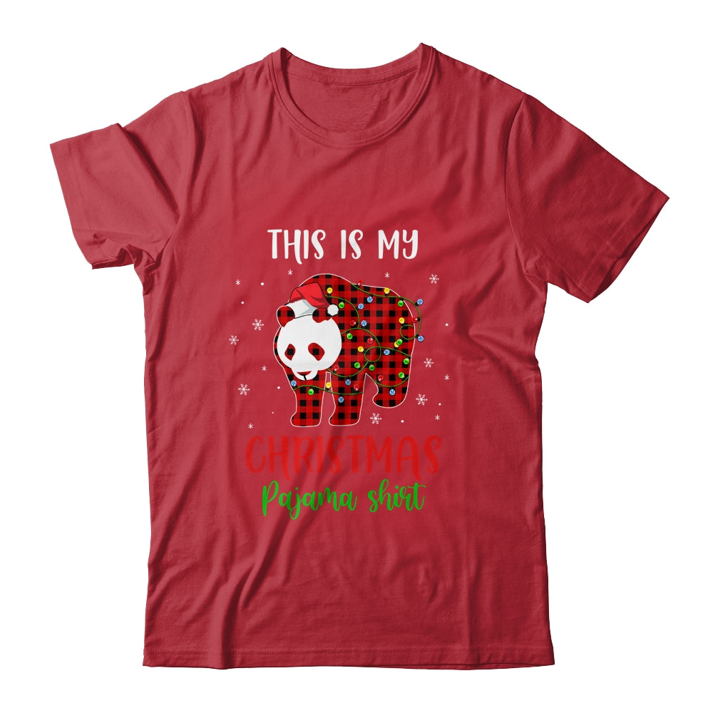 This Is My Christmas Pajama Shirt Panda Bear Red Plaid Shirt & Sweatshirt | siriusteestore