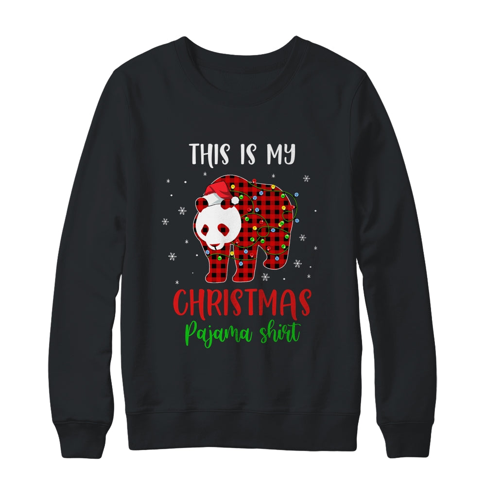 This Is My Christmas Pajama Shirt Panda Bear Red Plaid Shirt & Sweatshirt | siriusteestore